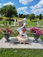 Lady holding an Urn Pot - Outdoor Marble Statue