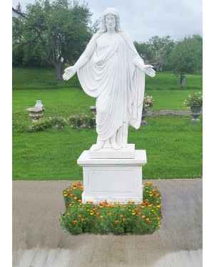 Outdoor Marble Statue of Lord Jesus with Open Arms
