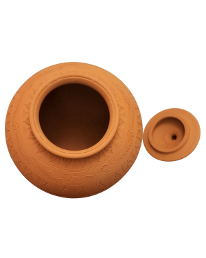 Plain Clay Water Pot With Lid Small - 3
