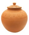 Plain Clay Water Pot With Lid Medium - 3